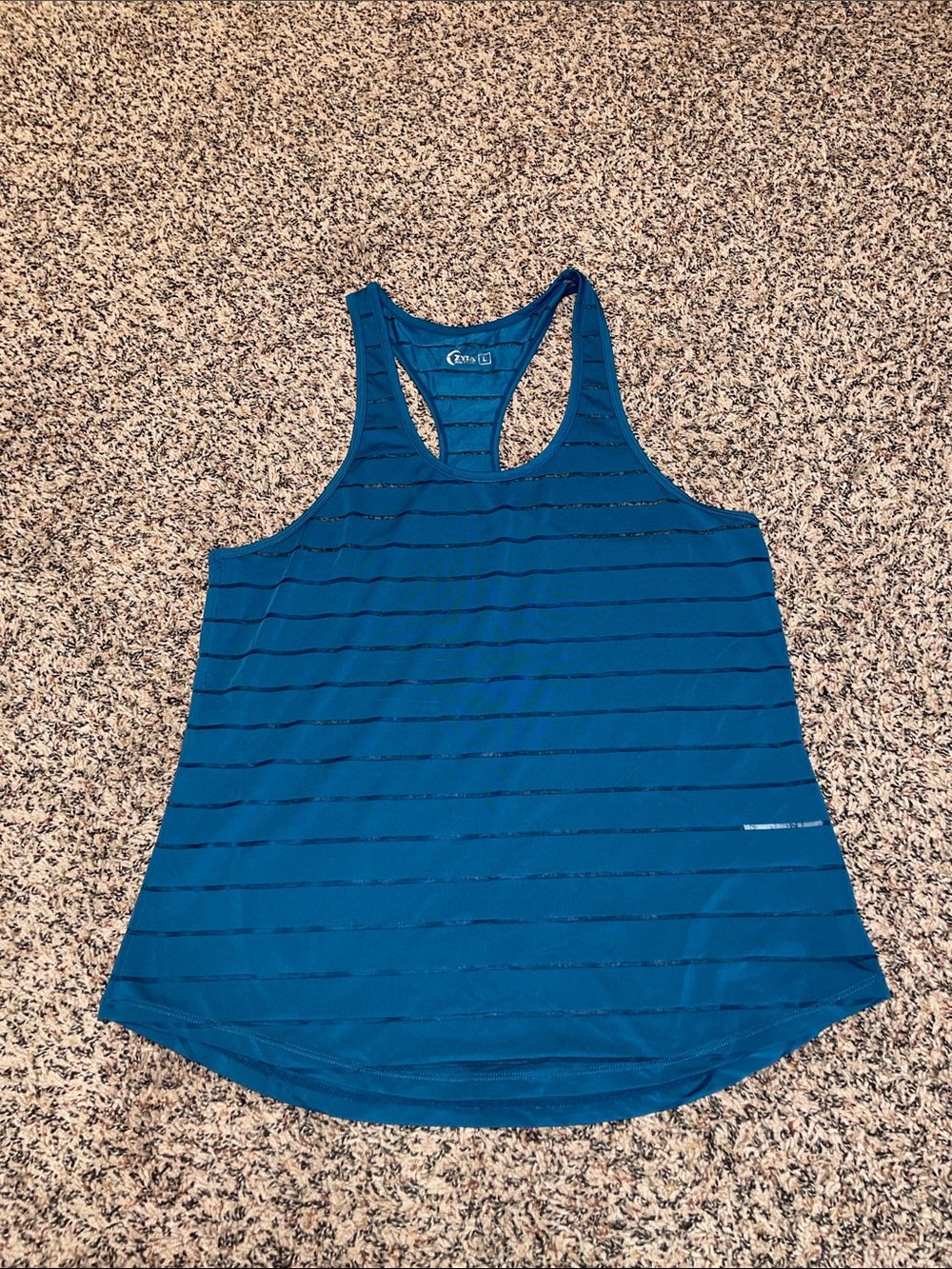 ZYIA Teal Racerback Active Sheer Tank Size Large NWOT